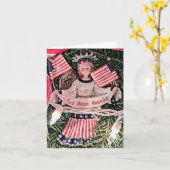 God Zegen Amerika Engel Kerstkaart Kaart (Gele Bloem)