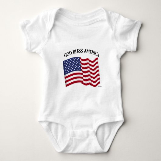 GOD ZEGEN AMERIKA met Amerikaanse vlag Romper (Voorkant)