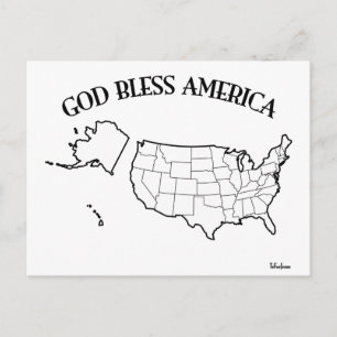GOD ZEGEN AMERIKA met ons overzicht Briefkaart