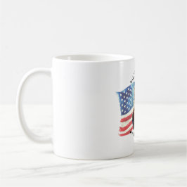 God Zegen Amerika Met Vlag/Adelaar/Vuurwerk Koffiemok