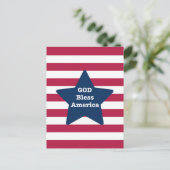 God Zegen Amerika Rood Wit En Blauw Briefkaart (Staand voorkant)