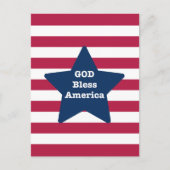 God Zegen Amerika Rood Wit En Blauw Briefkaart (Voorkant)