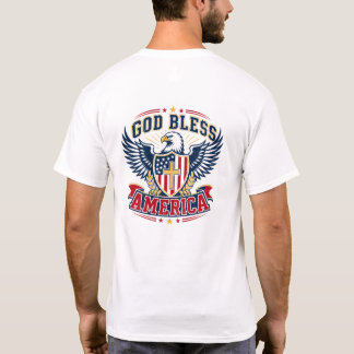 God Zegen Amerika Vlag Patriottisch Christelijk Ge T-shirt