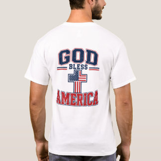 God Zegen Amerika Vlag Patriottisch Christelijk Ge T-shirt