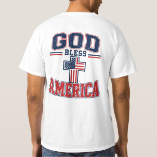 God Zegen Amerika Vlag Patriottisch Christelijk Ge T-shirt