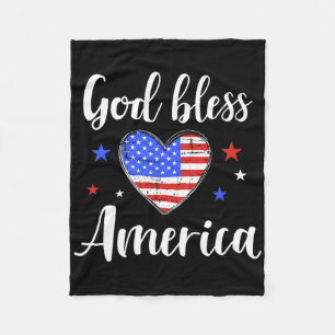 God Zegen Amerika Voor Patriottische Onafhankelijk Fleece Deken