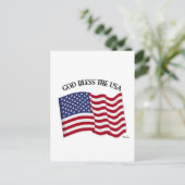 GOD ZEGEN DE VS met de vlag van de VS Briefkaart (Staand voorkant)