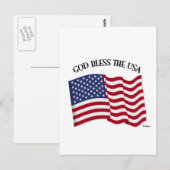 GOD ZEGEN DE VS met de vlag van de VS Briefkaart (Voorkant / Achterkant)