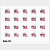 GOD ZEGEN DE VS met VS-vlag Ronde Sticker (Vel)