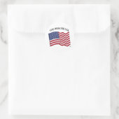 GOD ZEGEN DE VS met VS-vlag Ronde Sticker (Tas)