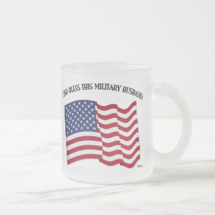 GOD ZEGEN DEZE MILITAIRE ECHTGENOOT met Amerikaans Matglas Koffiemok