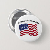 GOD ZEGEN DEZE MILITAIRE MOEDER met de Amerikaanse Ronde Button 5,7 Cm (Voorkant /achterkant)