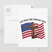 GOD ZEGEN DEZE MILITAIRE MOEDER rouw kruis & Ameri Briefkaart (Voorkant / Achterkant)