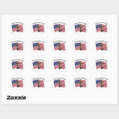 GOD ZEGEN DEZE MILITAIRE MOEDER ruwe kruis & Ameri Ronde Sticker (Vel)