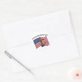 GOD ZEGEN DEZE MILITAIRE MOEDER ruwe kruis & Ameri Ronde Sticker (Envelop)