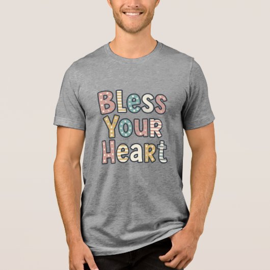 God Zegen Je Hart Tri-Blend Shirt (Voorkant)