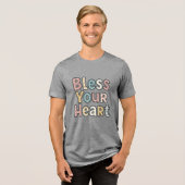 God Zegen Je Hart Tri-Blend Shirt (Voorkant volledig)