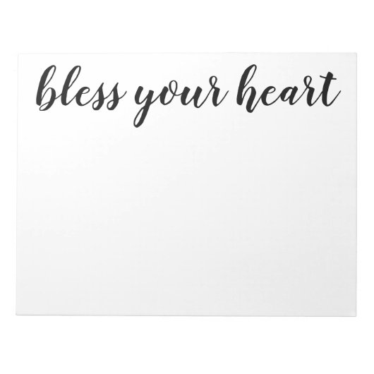 God Zegen Je Hart Zwarte Script Afdruk Notitieblok (Voorkant)