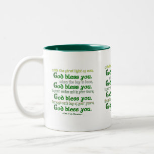 God Zegen Jou Ierse Zegen Tweekleurige Koffiemok