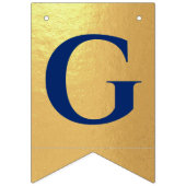 God Zegen Naam Goud Koninklijke Blauwe Doop Commun Vlaggetjes (Tweede vlag)