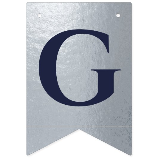 God Zegen Naam Zilver Marine Blauw Doop Communie Vlaggetjes (Tweede vlag)