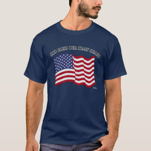 God Zegen onze kustwacht met de vlag van de VS T-shirt