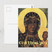 God Zegen U Christelijke Verjaardag Zwarte Madonna Briefkaart (Voorkant / Achterkant)