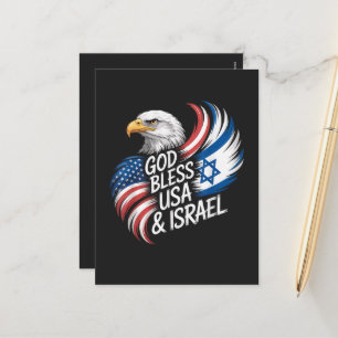 God Zegen USA Israël Feestdagenkaart