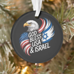 God Zegen USA Israël Ornament