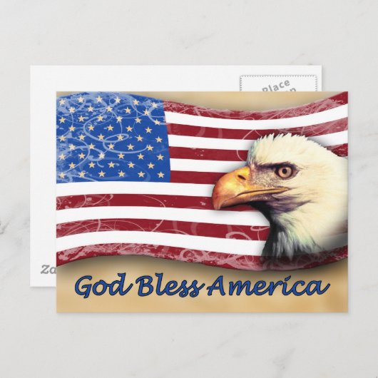 God zegenAmerika Briefkaart (Voorkant / Achterkant)