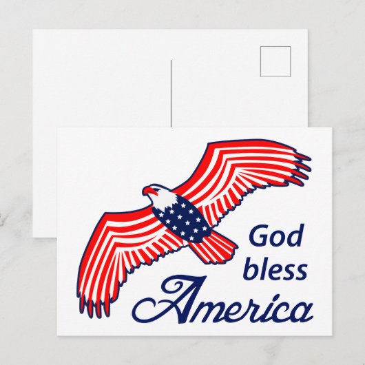 God zegenAmerika Briefkaart (Voorkant / Achterkant)