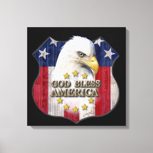 God zegenAmerika Canvas Afdruk (Voorkant)
