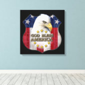 God zegenAmerika Canvas Afdruk (Insitu (Houten vloer))