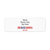 God zegenAmerika Etiket (Voorkant)