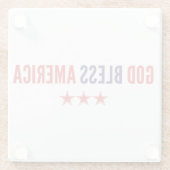 God zegenAmerika Glazen Onderzetter (Achterkant)