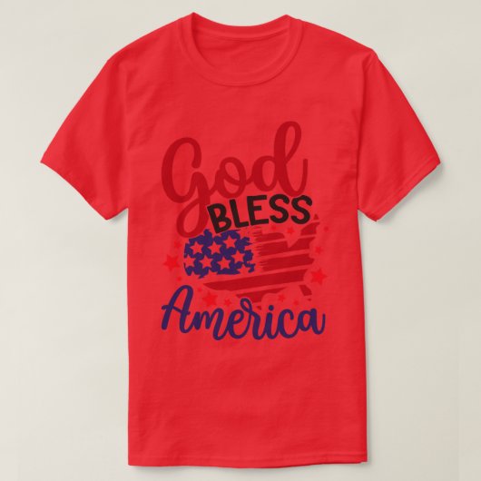 God zegenAmerika Happy Independence Day T-shirt (Design voorkant)