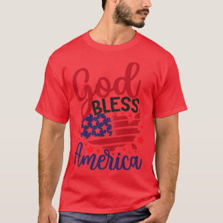 God zegenAmerika Happy Independence Day T-shirt