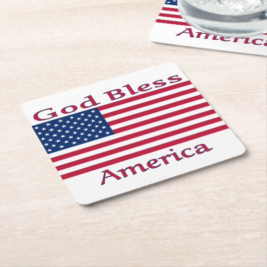 God zegenAmerika Kartonnen Onderzetters (Schuin)