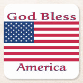 God zegenAmerika Kartonnen Onderzetters (Voorkant)