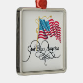 God zegenAmerika Metalen Ornament (Rechts)