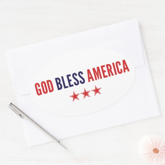 God zegenAmerika Ovale Sticker (Envelop)