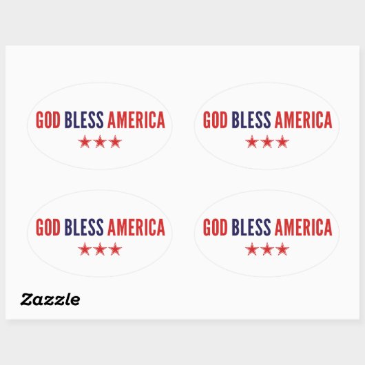 God zegenAmerika Ovale Sticker (Vel)
