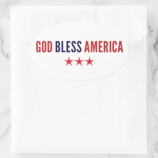 God zegenAmerika Ovale Sticker (Tas)