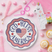 God zegenAmerika Papieren Bordje (Feest)