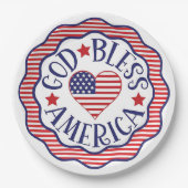 God zegenAmerika Papieren Bordje (Voorkant)