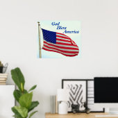 God zegenAmerika Poster (Thuiskantoor)
