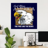God zegenAmerika Poster (Thuiskantoor)