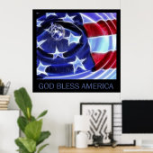 God zegenAmerika Poster (Thuiskantoor)