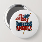God zegenAmerika Ronde Button 4,0 Cm (Voorkant /achterkant)
