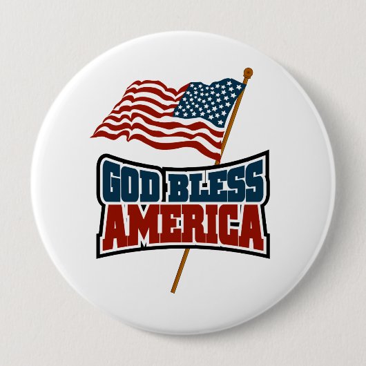 God zegenAmerika Ronde Button 4,0 Cm (Voorkant)